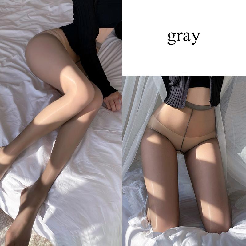 Women Oil Shiny High Waist Pantyhose Sexy Ultra Thin Open/Close Crotch Transparent Stockings Tights Party Club Intimate Underwe