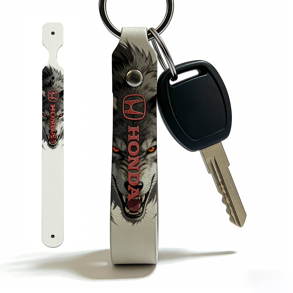 For Honda Soft PU Leather Motorcycle Keychain Lightweight Key Holder For Scooter Racing