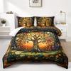 3Pcs Bohemian Floral Tree Of Life Bedding Duvet Cover Set Tree Of Life Bedding Quilt Set Floral Themed Bed Quilt Set Vintage