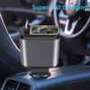 Upgraded 120W PD+USB Quick Charger with 2 Retractable Cable Fast Charging Car Phone Charge W/ Ambient Light 4 In 1 Power Adapter