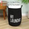 Foldable Dirty Clothes Basket Bundle Mouth Cotton Linen Cylindrical Type High Capacity Clothing Storage Moving Bag Waterproof