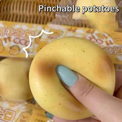 2Pcs Potato Squeezable Pinching Slow Rebound Adult Stress Relief Pinching Handmade Soft Bread Squeezable Desktop Ornaments Gifts