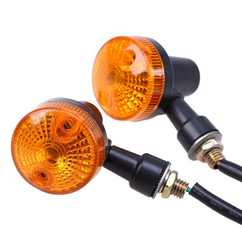 1pair Motorcycle Turn Signal Lights Indicator Lamp Amber Flashers Universal Fit for Most Motorcycles