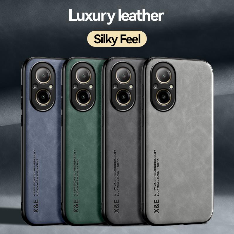 Funda For Realme C67 Case Leather Car Magnetic Holder Back Cover For Realme C67 Case For Realme C67 C 67 4G Soft Silicone Coque