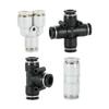 Pneumatic PU Quick Connect Three-Way Straight and Reducing Air Hose Adapter 4/6/8/10/12mm