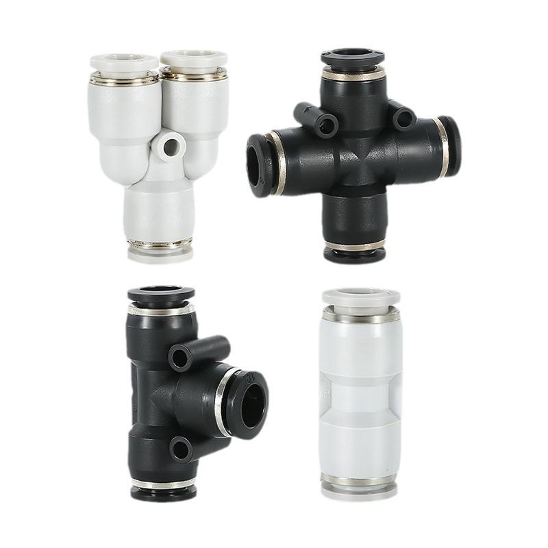 Pneumatic PU Quick Connect Three-Way Straight and Reducing Air Hose Adapter 4/6/8/10/12mm