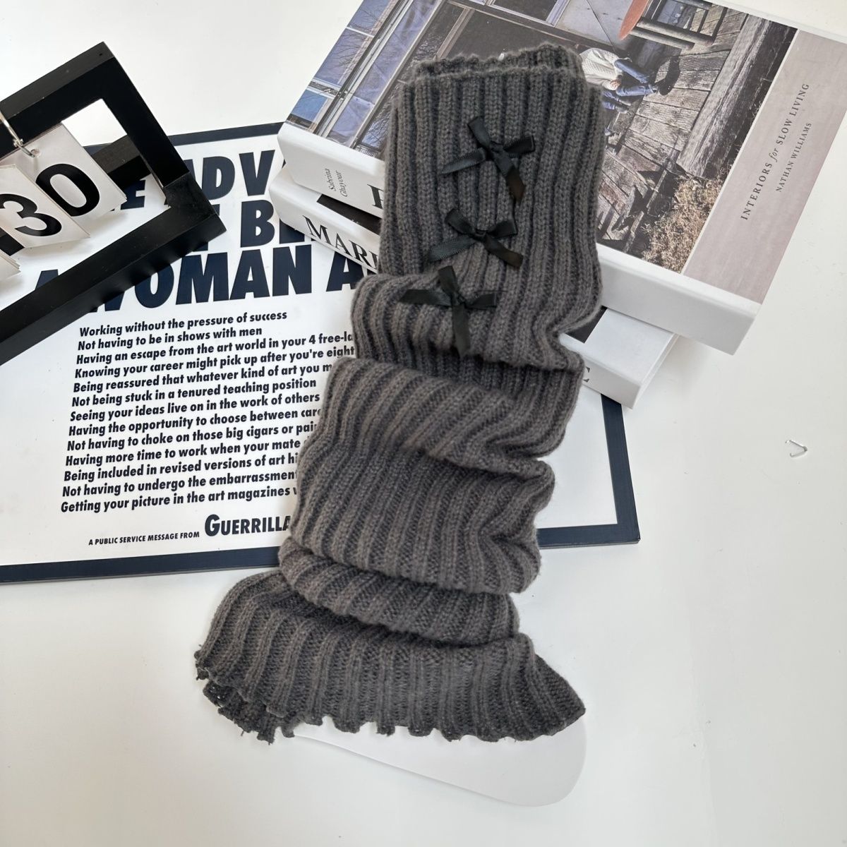 

Женские вязаные гетры осенне-зимние теплые носки до и выше колена шерстяные носки для женщин JK японский стиль милые носки для верхней одежды наколенники носки серый