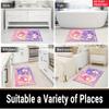 Kawaii Cute Cartoon Friends Doormat, 2D Print Non-slip Floor Mat, Pink Purple Flower Entrance Rug for Girls Bedroom Decor Gift