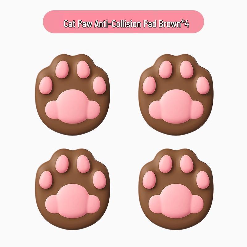 Cute Cat Paw Silicone Door Stopper and Wall Protector Sticker