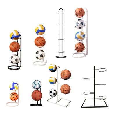 Supporto per Calcio Scaffale Multistrato per Conservazione Palloni Rastrelliera Verticale su Ruote per Esposizione Palloni