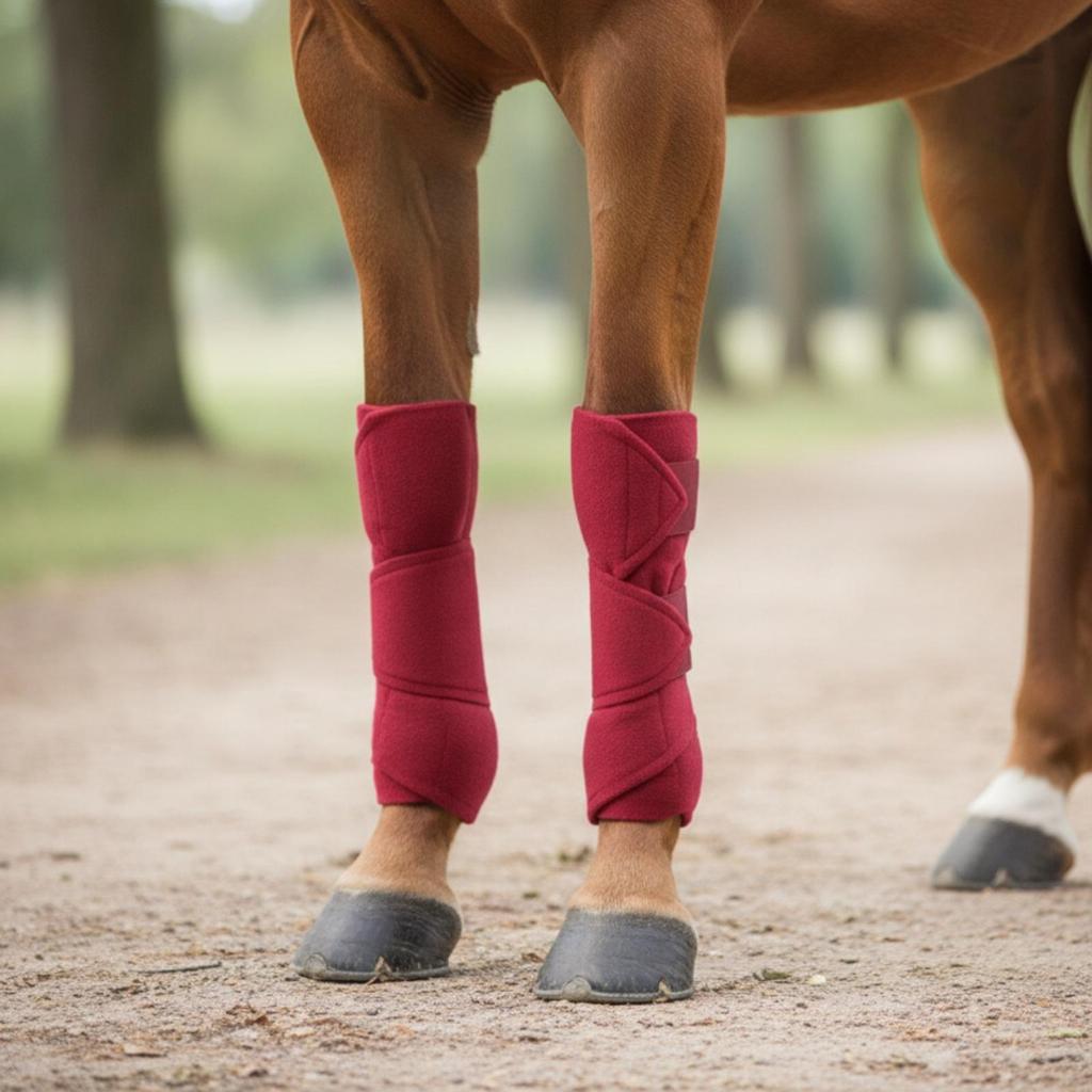 2 Pieces Soft Horse Fleece Bandages | guard, for Equestrian Training, Outdoor