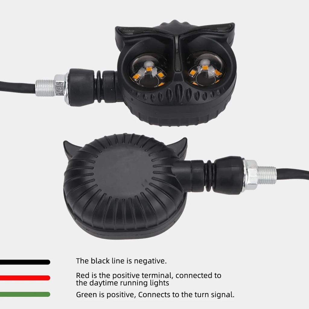 1 Paar Dual-Farbe Eulen-Stil Motorrad Scheinwerfer Blinker Leuchte Motorrad Fahrlicht Scheinwerfer Motorrad Roller Nebelscheinwerfer