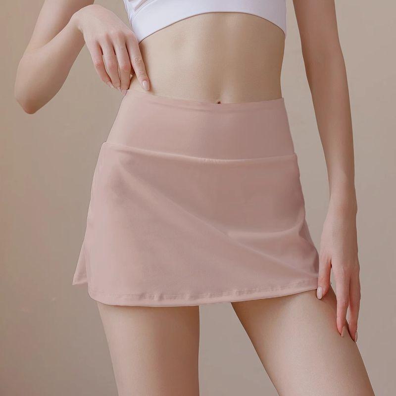 

Anti-exposure Sports Short dress Spring and Autumn Quick-Drying Running Loose High Waist Slimming Buttock Lifting Yoga Tennis Dance Culottes Pink S