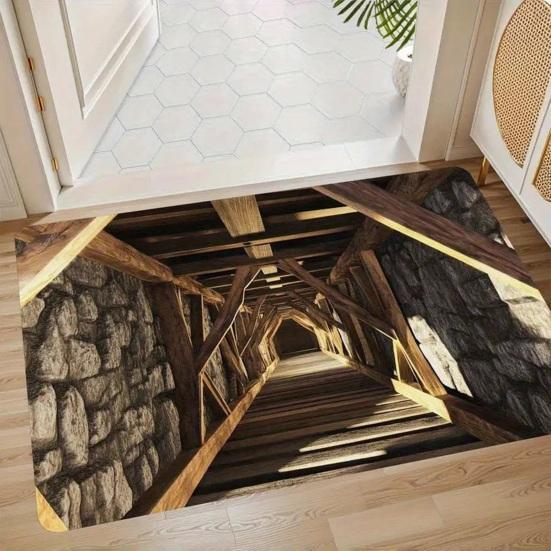 3D Optische Täuschung Fußmatte Rutschfest Vision Teppich mit Atemberaubendem 3D Visuellen Effekt Design Teppich für Wohnzimmer Schlafzimmer Flur Pflegeleichter Teppich