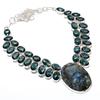 Labradorite, Iolite Gemstone 925 Sterling Silver Gift Jewelry Necklace 18"