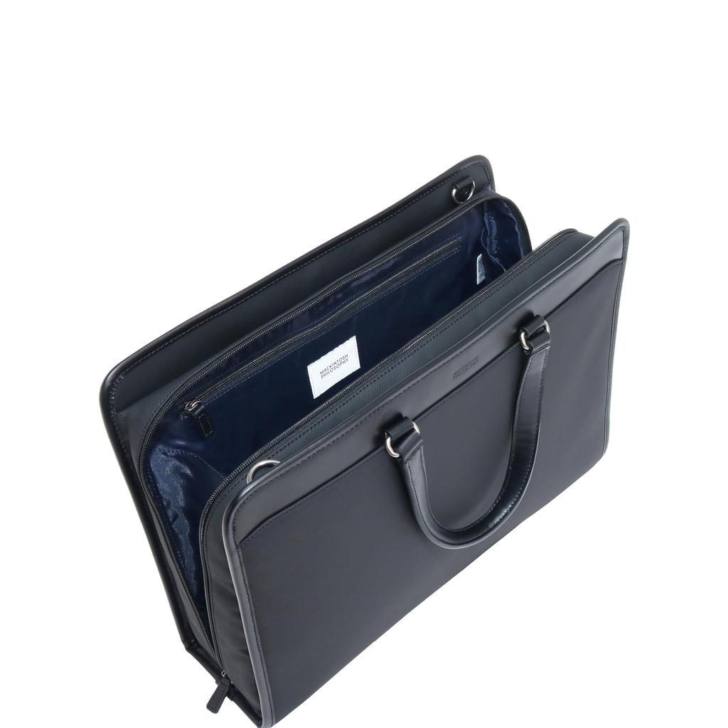 Mackintosh Philosophy Men's "Balminic" Briefcase, B4 File Compatible, 14.0-inch Capacity, Freestanding, with Shoulder Strap, No. 17656