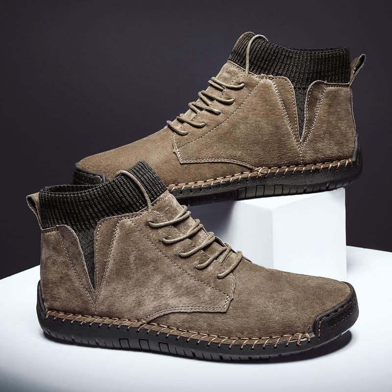 Fashion Men Casual Shoes High Quality Handmade Breathable Outdoor Lace-up Men Shoes Business Formal Leather Walking Shoes Zapatos Hombre
