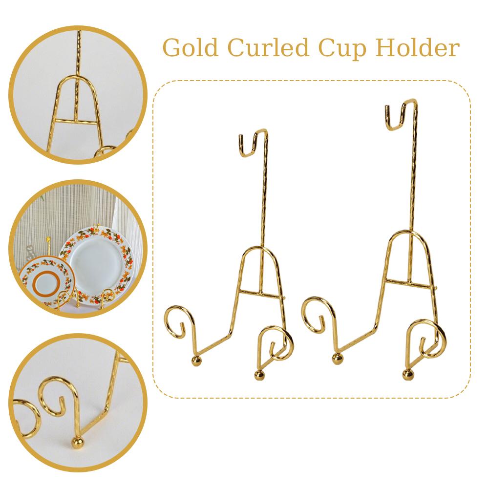 Luxury Metal Coffee Tea Cup Saucer Display Storage Rack Mug Stand Simple Home Decor Suitable For Tray Tea Kitchen Organizer