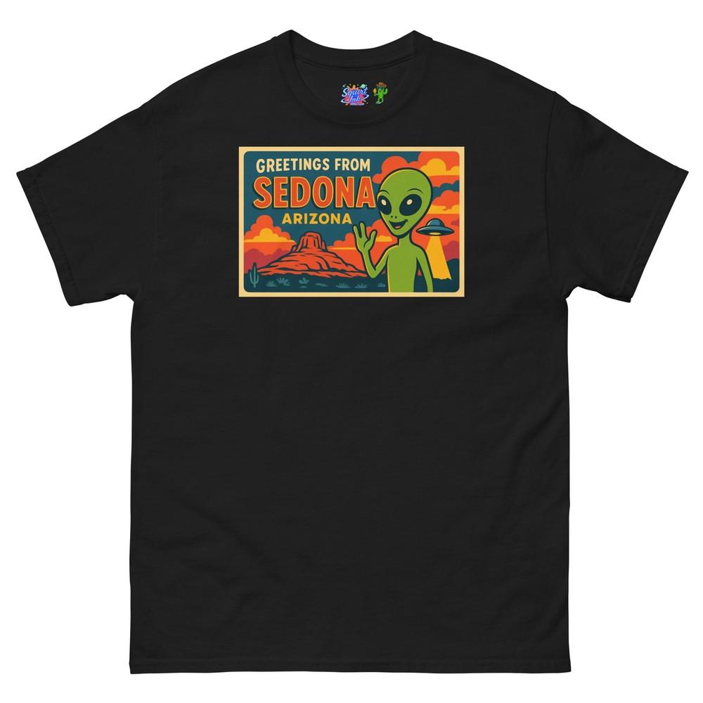 

Alien Greetings From Sedona, Arizona Bell Rock UFO Vortex T Shirt 3XL