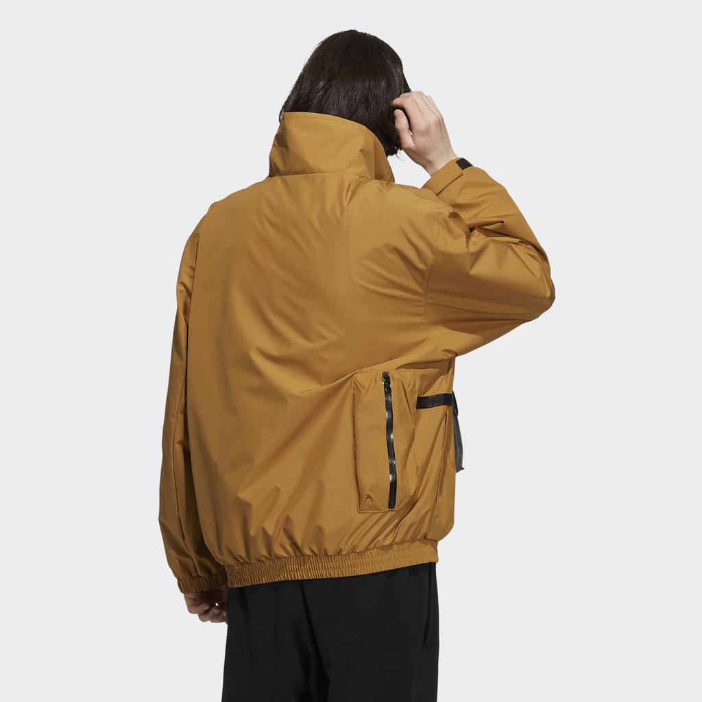 Adidas Originals Trefoil 3D Pocket Logo Half-Zip Woven Collar Jacket Men Jacket Brown H58066