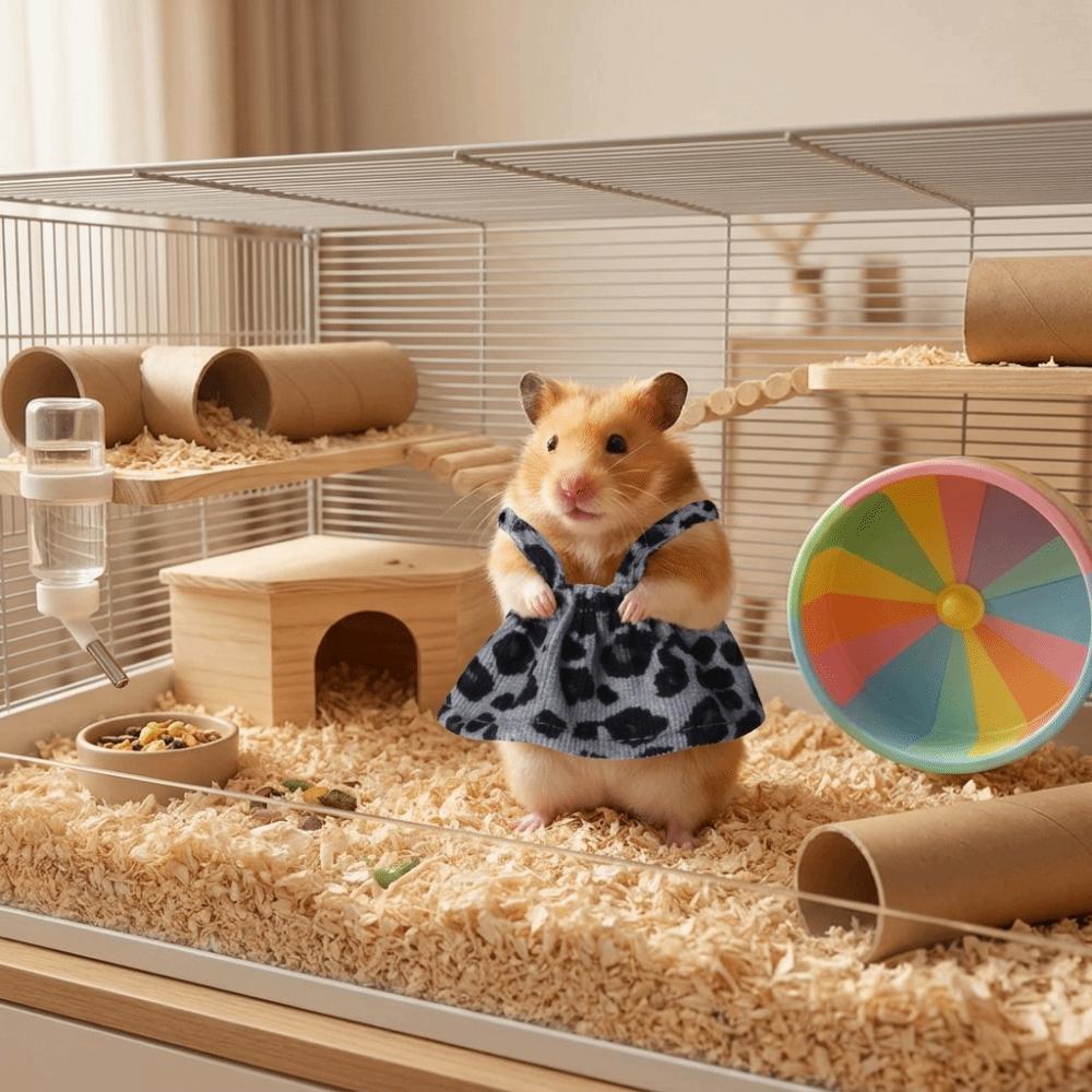 Breathable Hamster Leopard Print Skirt Wear Resistant Decorative Small Pet Slip Dress Soft Pet Princess Dress Pet Photography