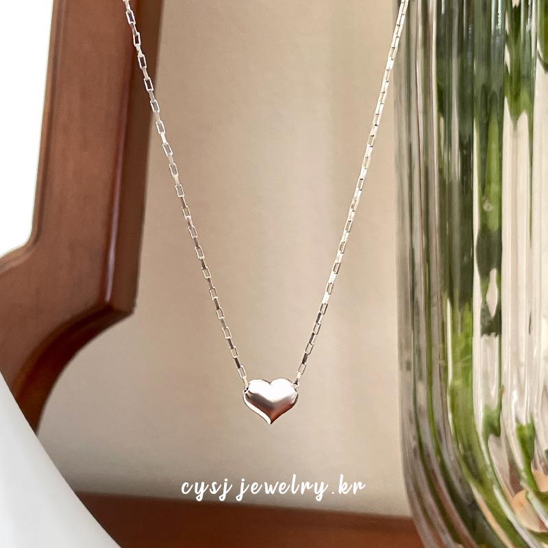 

Cuiyan S925 Silver 3D Heart Necklace - Korean Sweet Style Women s Everyday Choker Accessory