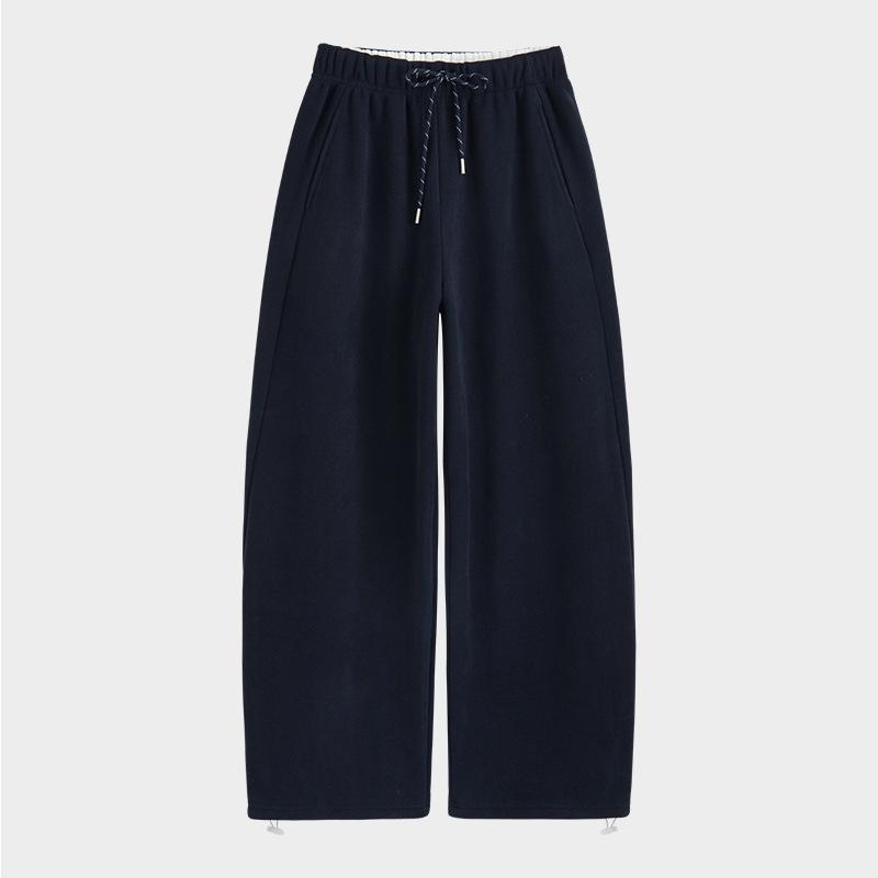 

Women s Gray Fleece-Lined Sweatpants: Spring New Arrival, Thickened, Casual, Banana Straight Leg, Lazy Loose Fit, Scimitar Wide Leg. M (fits 95-110 lbs)