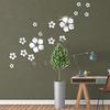 3D Blumen Acryl Spiegel Wandaufkleber 18 Stück Abnehmbare Spurlos Aufkleber für Schlafzimmer TV Sofa Hintergrund Wanddekoration