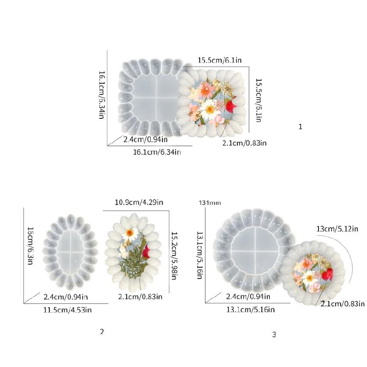 Jewelry Tray Mold Silicone Mould Multishaped Jewelry Dish Molds Bubble Coaster