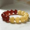 Women's 2025 Niche Design Red Agate & Yellow Chalcedony Beaded Bracelet