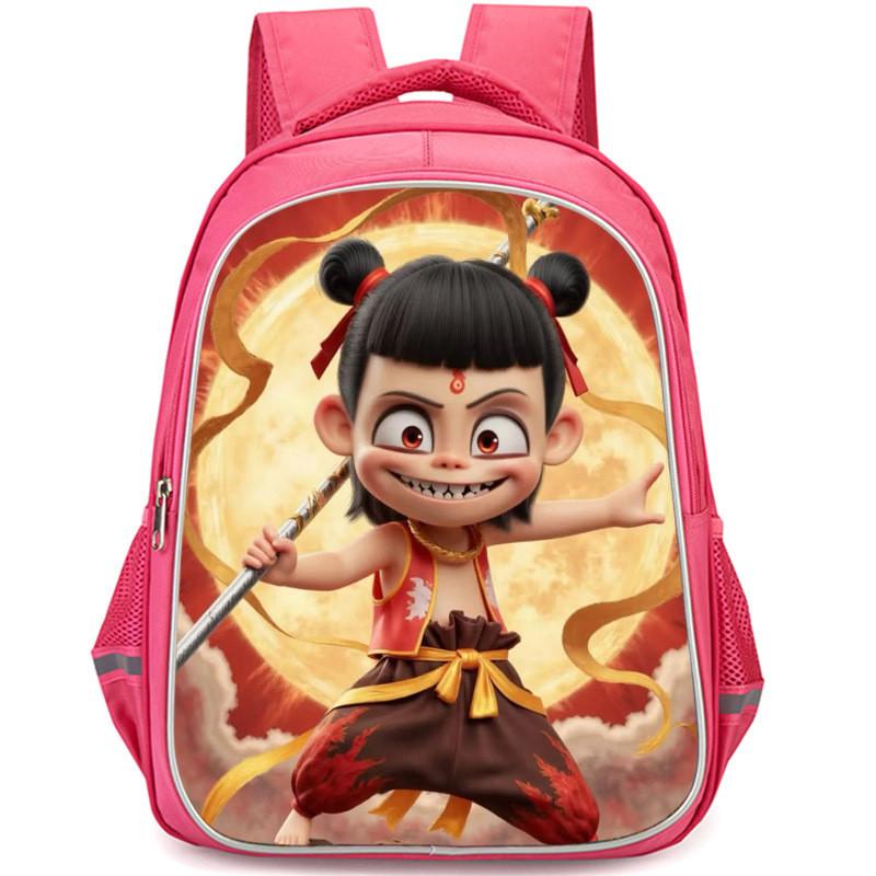 Nezha 2 Mo Tong Nao Hai Ao Bing Girls School Backpack Lightweight Oxford Bookbag Large Capacity For Elementary Students