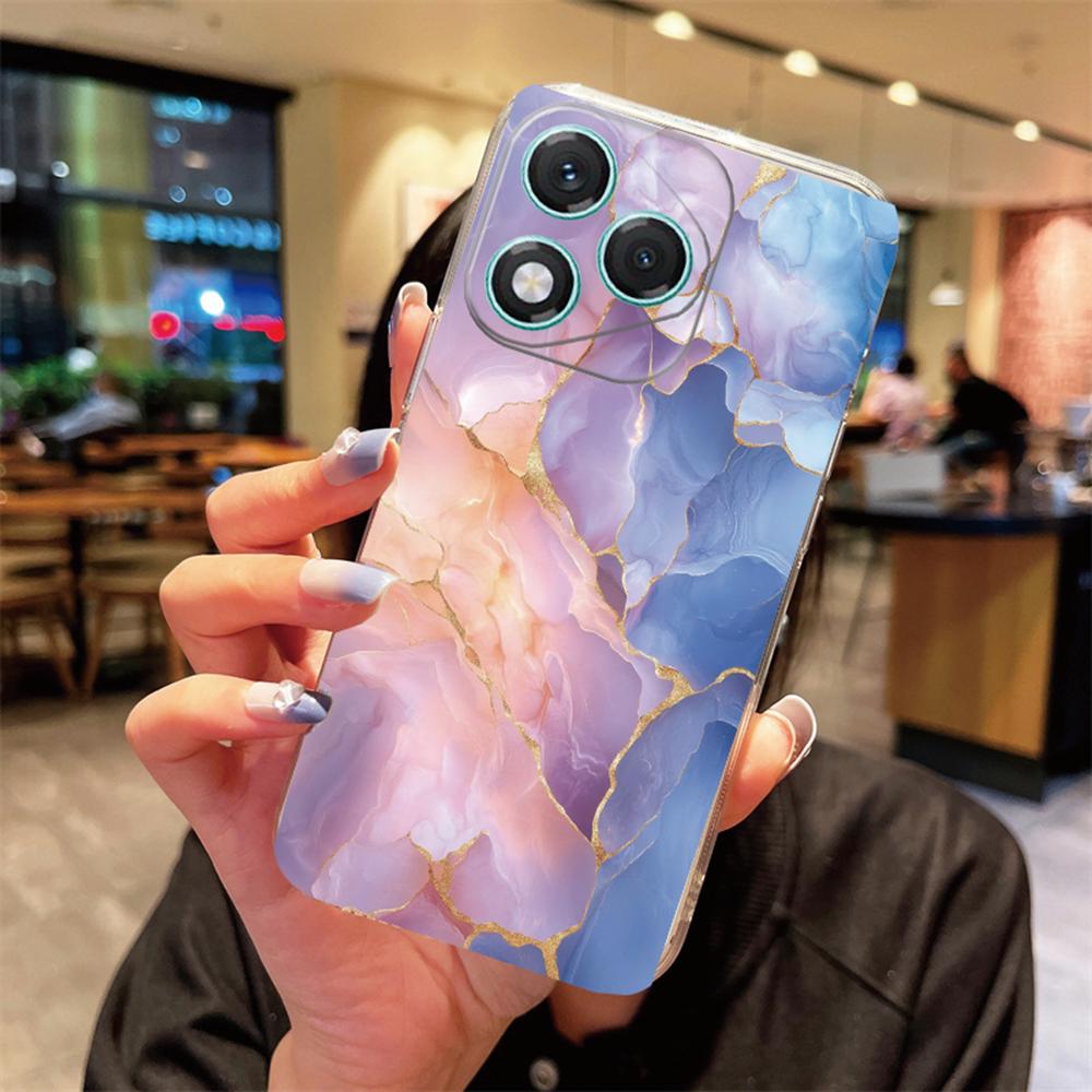 White Leopard Print Transparent For Honor 400 Pro 200 Lite 90 Smart 70 X7 Clear for Artistic Pink Marble Phone Case Couple Cover