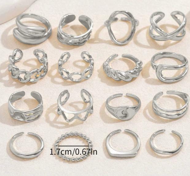 6Pcs/Set Geometric Cuff Rings Set For Women Fashion Chic Smooth Irregular Adjustable Finger Ring Vintage Jewelry Gift 2026