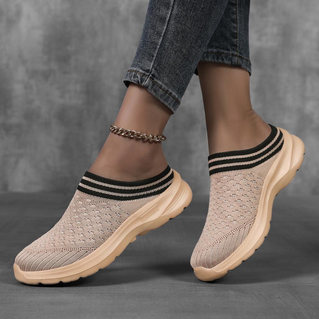 TUINANLE Platform Thick-soled Slippers Women'S Shoes One-Step Lazy Half-Drag Shoes Walking Sneakers Half Slippers