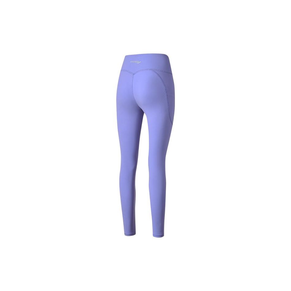 SAUCONY Solid High-Waisted Nine-Point Tight Sports Leggings Women Leggings Light-Milk-Gray Purple SC1230002DY-PP36