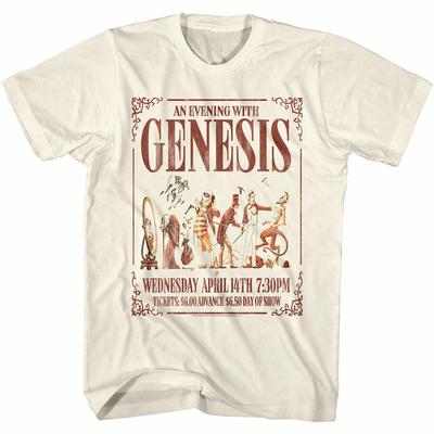 T-shirt Naturale per Adulti con Poster dei Genesis - Serata Genesis