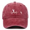 Washed Cotton Peaked Cap Fishing Pattern Design Sunscreen Hats  For Man Women