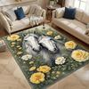 Multiple sizes White horses yellow flowers bee Carpet for Living Room Bedroom Sofa Home Decor Rus Non-slip Floor Mat Luxury Gift