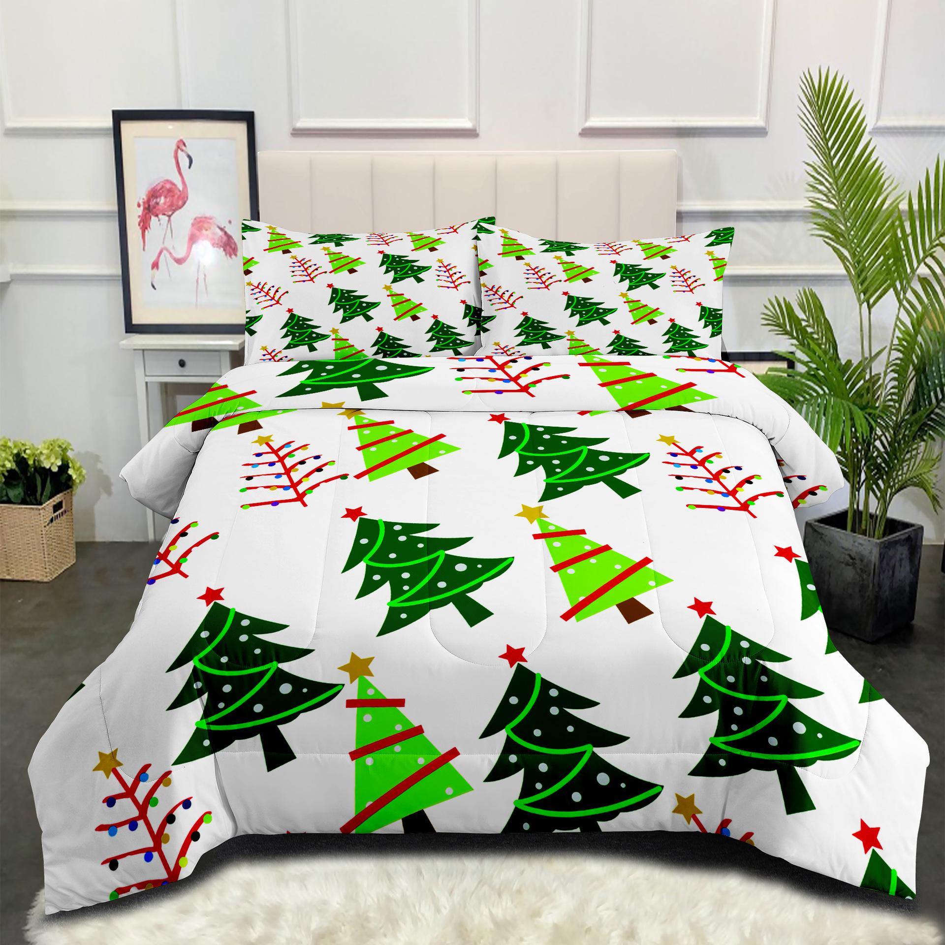 Christmas Digital Print Set - Festive Collection: Oversized Quilt 3-piece Bedding Set (duvet Cover) 140*200cm