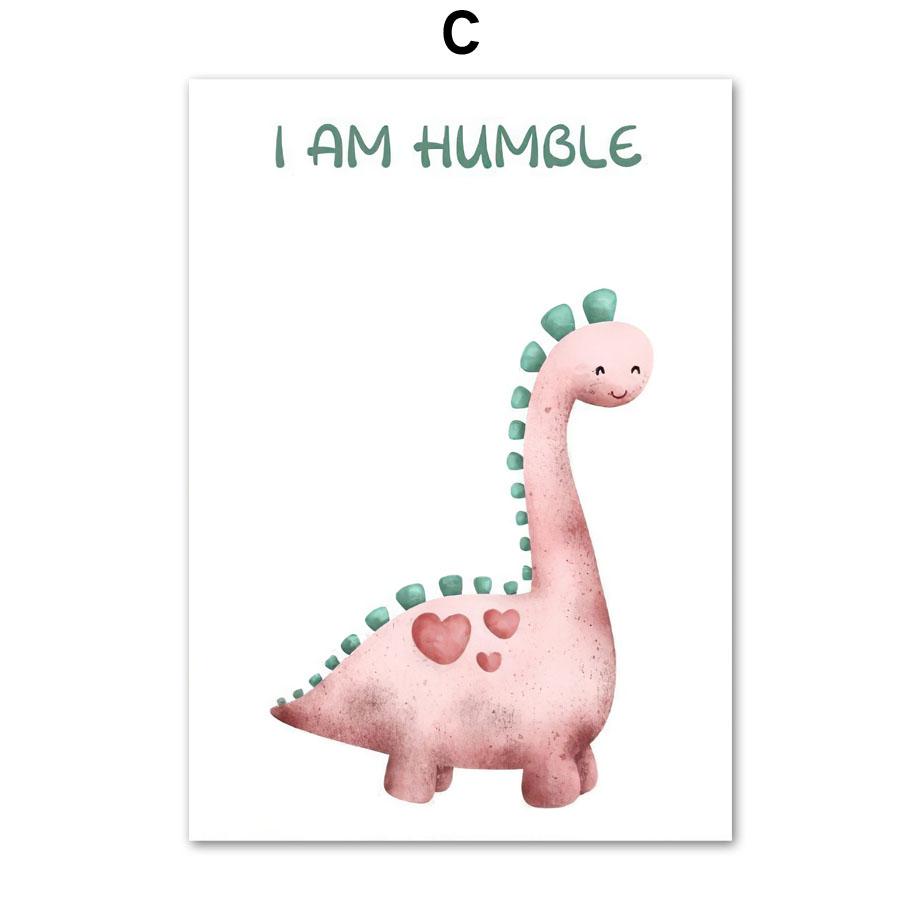 Dinosaur Wall Art For Kids - Framed Canvas Prints With Inspirational Quotes, Nursery & Bedroom Decor - View #7