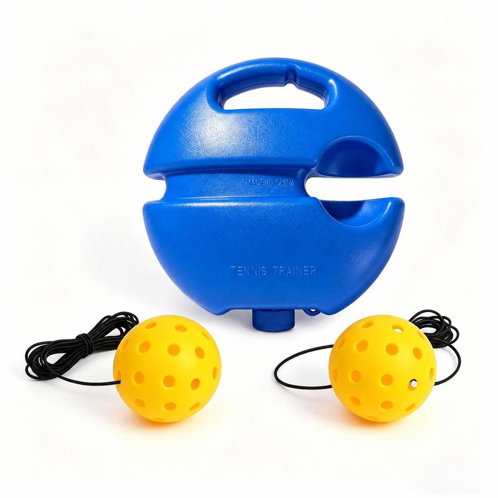 Pickleball Trainer Rebounder with String & 40-Hole Ball for Solo Beginner Practice