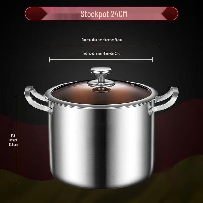 24cm 316 Stainless Steel Deep Stew & Soup Pot
