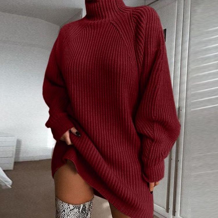 Winter Warm Knitwear Sweaters for Women Turtleneck Pullover Jumper Irregular Loose Plus Size Fall Knitted Ladies Sweater