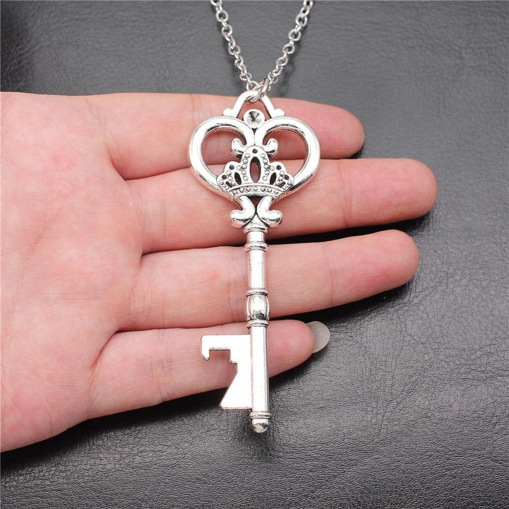 

Колье-цепочка длиной 45 см или 70 см, полый полимерный фоторамка, ключ, свадебная бижутерия, фурнитура QN037 A38-1pcs-32x83mm-chain 70cm