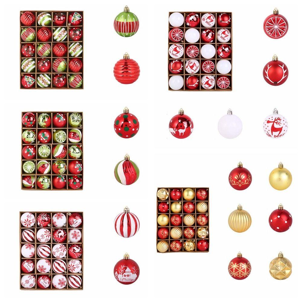 

20 шт. 6 см гальванизированные рождественские подвесные шары пластиковые елочные подвески новогодние подарки
