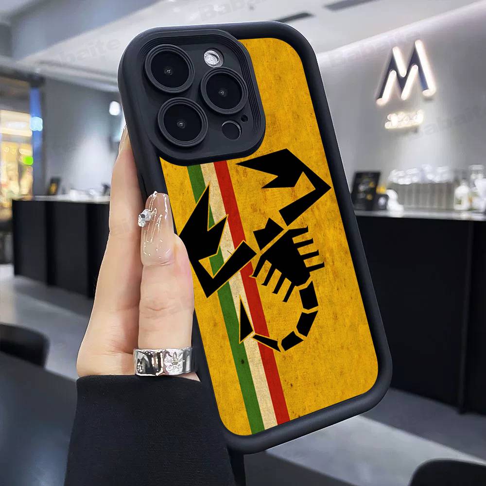 Custodia per Telefono Auto ABARTH Italia Per IPhone 17 16 15 14 13 12 11 Pro Max Plus Custodia in Silicone Antiurto
