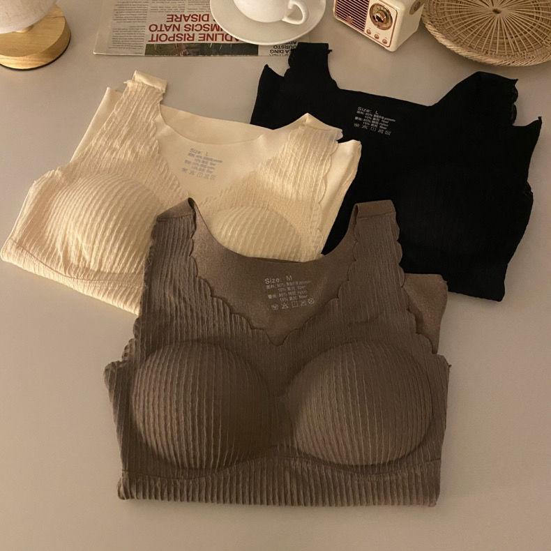 Plush Vest Women with Breast Cushion Thickened Cold Insulation Double Layer Slim Bottomed Autumn and Winter Underwear