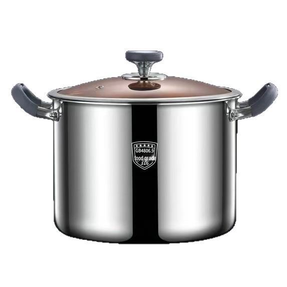 Extra Deep 316 Stainless Steel Stewing & Soup Pot - Food Grade, Large Capacity, Thick & Durable