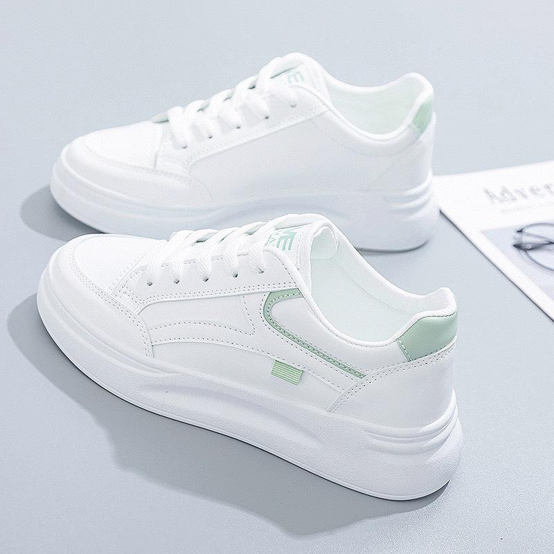 Outdoor Women Walking Shoes Skateboarding Shoes Women Sneakers PU Leather Lace-Up Breathable Jogging Casual Sneakers De Mujer