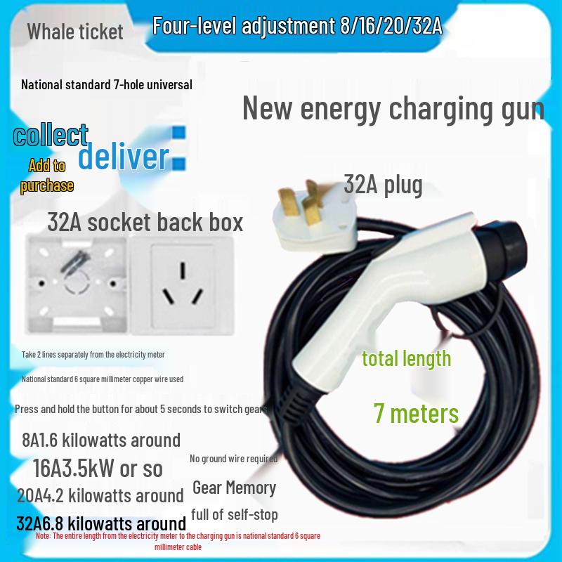 Temperature-Controlled Portable Car Charger Without Ground Wire - Universal Electric Car Charging Gun